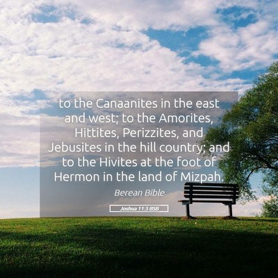 Picture 05 - Joshua 11:3 BSB - to the Canaanites in the east and west; to the - Bible Verse Picture