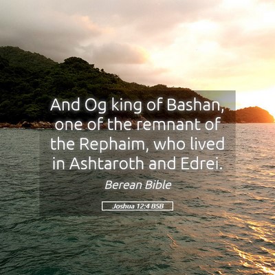Picture 05 - Joshua 12:4 BSB - And Og king of Bashan, one of the remnant of the - Bible Verse Picture