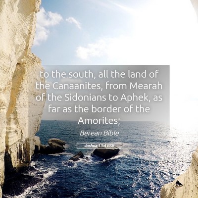 Picture 05 - Joshua 13:4 BSB - to the south, all the land of the Canaanites, - Bible Verse Picture