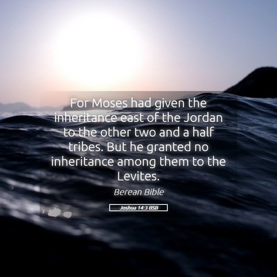 Picture 05 - Joshua 14:3 BSB - For Moses had given the inheritance east of the - Bible Verse Picture