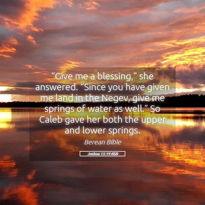 Picture 05 - Joshua 15:19 BSB - “Give me a blessing,” she answered. “Since - Bible Verse Picture