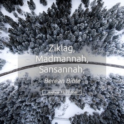 Picture 05 - Joshua 15:31 BSB - Ziklag, Madmannah, - Bible Verse Picture