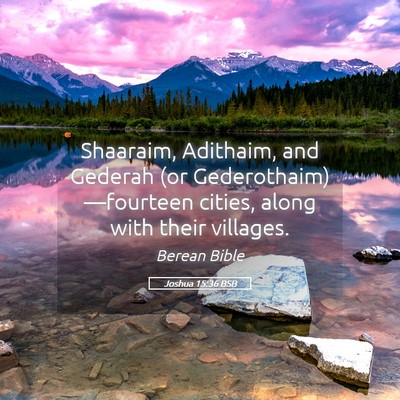 Picture 05 - Joshua 15:36 BSB - Shaaraim, Adithaim, and Gederah (or - Bible Verse Picture
