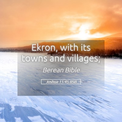 Picture 05 - Joshua 15:45 BSB - Ekron, with its towns and - Bible Verse Picture
