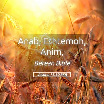 Picture 05 - Joshua 15:50 BSB - Anab, Eshtemoh, - Bible Verse Picture