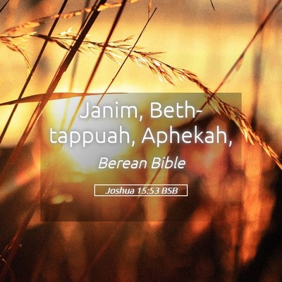 Picture 05 - Joshua 15:53 BSB - Janim, Beth-tappuah, - Bible Verse Picture