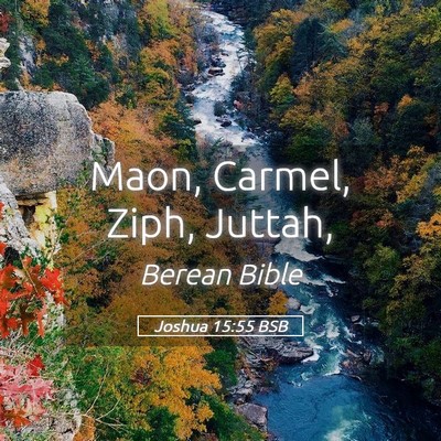 Picture 05 - Joshua 15:55 BSB - Maon, Carmel, Ziph, - Bible Verse Picture