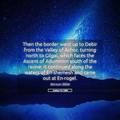 Picture 05 - Joshua 15:7 BSB - Then the border went up to Debir from the Valley - Bible Verse Picture