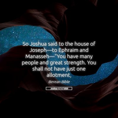 Picture 05 - Joshua 17:17 BSB - So Joshua said to the house of Joseph—to - Bible Verse Picture