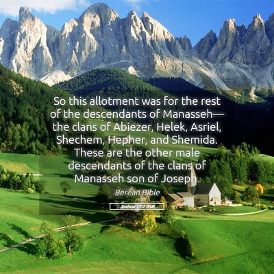 Picture 05 - Joshua 17:2 BSB - So this allotment was for the rest of the - Bible Verse Picture