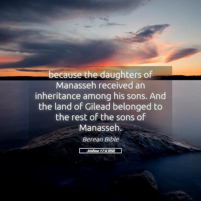 Picture 05 - Joshua 17:6 BSB - because the daughters of Manasseh received an - Bible Verse Picture