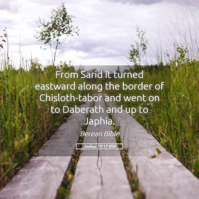 Picture 05 - Joshua 19:12 BSB - From Sarid it turned eastward along the border of - Bible Verse Picture