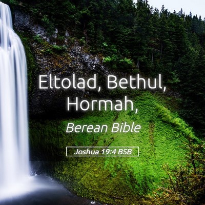 Picture 05 - Joshua 19:4 BSB - Eltolad, Bethul, - Bible Verse Picture