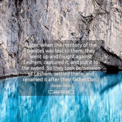Picture 05 - Joshua 19:47 BSB - (Later, when the territory of the Danites was - Bible Verse Picture
