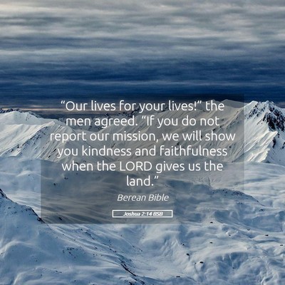 Picture 05 - Joshua 2:14 BSB - “Our lives for your lives!” the men agreed. - Bible Verse Picture
