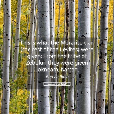 Picture 05 - Joshua 21:34 BSB - This is what the Merarite clan (the rest of the - Bible Verse Picture