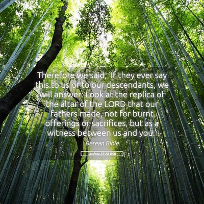 Picture 05 - Joshua 22:28 BSB - Therefore we said, ‘If they ever say this to us - Bible Verse Picture
