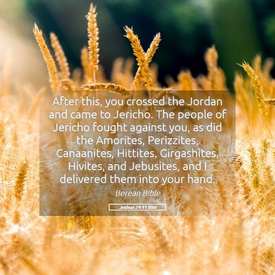 Picture 05 - Joshua 24:11 BSB - After this, you crossed the Jordan and came to - Bible Verse Picture