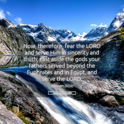 Picture 05 - Joshua 24:14 BSB - Now, therefore, fear the LORD and serve Him in - Bible Verse Picture