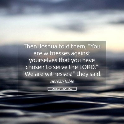 Picture 05 - Joshua 24:22 BSB - Then Joshua told them, “You are witnesses - Bible Verse Picture