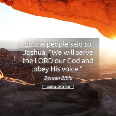 Picture 05 - Joshua 24:24 BSB - So the people said to Joshua, “We will serve - Bible Verse Picture