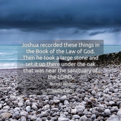 Picture 05 - Joshua 24:26 BSB - Joshua recorded these things in the Book of the - Bible Verse Picture
