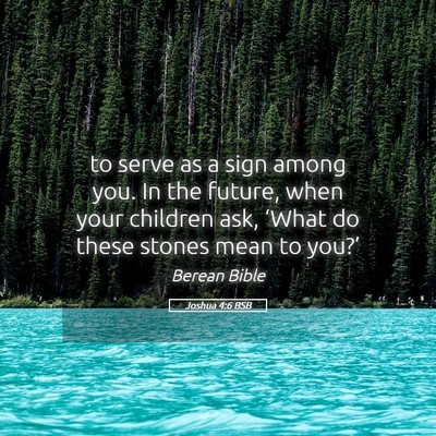 Picture 05 - Joshua 4:6 BSB - to serve as a sign among you. In the future, when - Bible Verse Picture