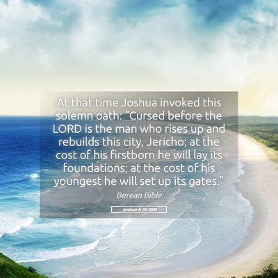 Picture 05 - Joshua 6:26 BSB - At that time Joshua invoked this solemn oath: - Bible Verse Picture
