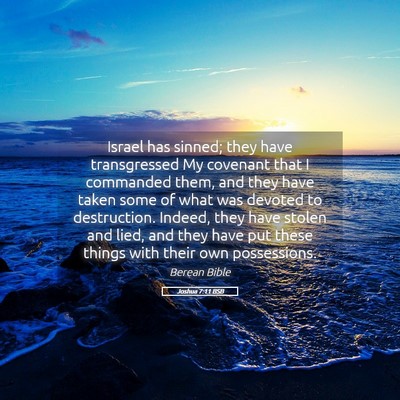 Picture 05 - Joshua 7:11 BSB - Israel has sinned; they have transgressed My - Bible Verse Picture