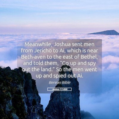 Picture 05 - Joshua 7:2 BSB - Meanwhile, Joshua sent men from Jericho to Ai, - Bible Verse Picture
