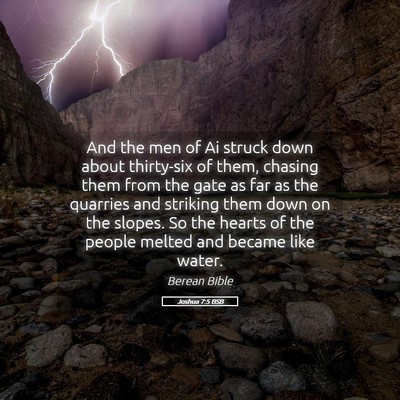 Picture 05 - Joshua 7:5 BSB - And the men of Ai struck down about thirty-six of - Bible Verse Picture