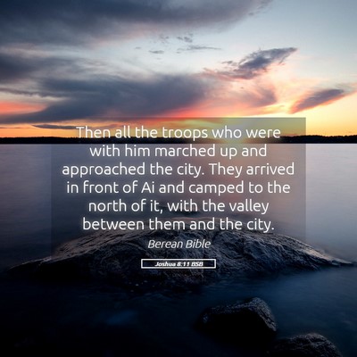 Picture 05 - Joshua 8:11 BSB - Then all the troops who were with him marched up - Bible Verse Picture