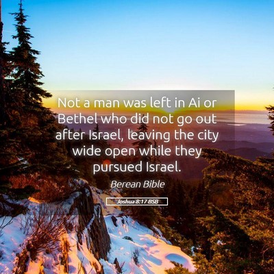 Picture 05 - Joshua 8:17 BSB - Not a man was left in Ai or Bethel who did not go - Bible Verse Picture