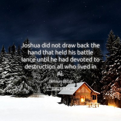 Picture 05 - Joshua 8:26 BSB - Joshua did not draw back the hand that held his - Bible Verse Picture