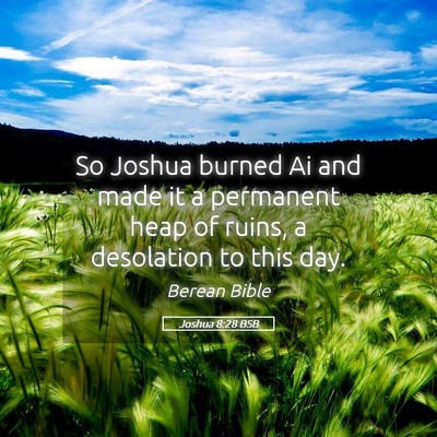 Picture 05 - Joshua 8:28 BSB - So Joshua burned Ai and made it a permanent heap - Bible Verse Picture