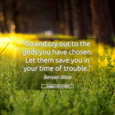 Picture 05 - Judges 10:14 BSB - Go and cry out to the gods you have chosen. Let - Bible Verse Picture