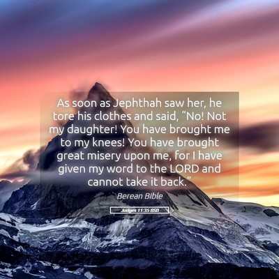 Picture 05 - Judges 11:35 BSB - As soon as Jephthah saw her, he tore his clothes - Bible Verse Picture
