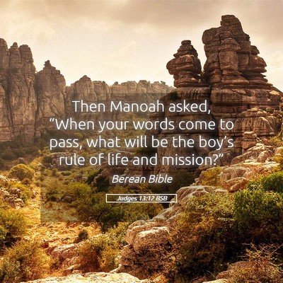 Picture 05 - Judges 13:12 BSB - Then Manoah asked, “When your words come to - Bible Verse Picture