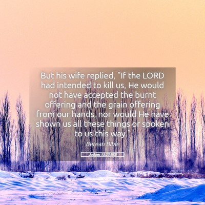 Picture 05 - Judges 13:23 BSB - But his wife replied, “If the LORD had intended - Bible Verse Picture
