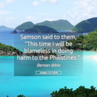 Picture 05 - Judges 15:3 BSB - Samson said to them, “This time I will be - Bible Verse Picture