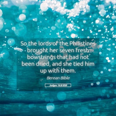 Picture 05 - Judges 16:8 BSB - So the lords of the Philistines brought her seven - Bible Verse Picture