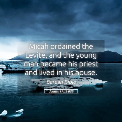 Picture 05 - Judges 17:12 BSB - Micah ordained the Levite, and the young man - Bible Verse Picture