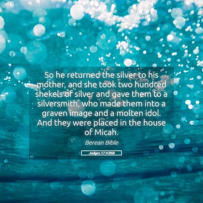 Picture 05 - Judges 17:4 BSB - So he returned the silver to his mother, and she - Bible Verse Picture