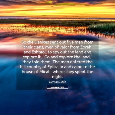 Picture 05 - Judges 18:2 BSB - So the Danites sent out five men from their - Bible Verse Picture