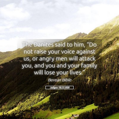 Picture 05 - Judges 18:25 BSB - The Danites said to him, “Do not raise your - Bible Verse Picture