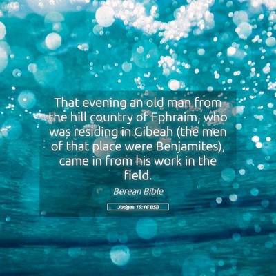 Picture 05 - Judges 19:16 BSB - That evening an old man from the hill country of - Bible Verse Picture