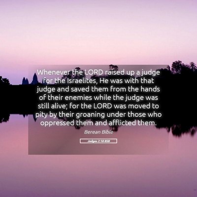 Picture 05 - Judges 2:18 BSB - Whenever the LORD raised up a judge for the - Bible Verse Picture