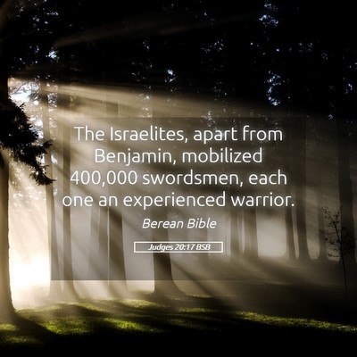 Picture 05 - Judges 20:17 BSB - The Israelites, apart from Benjamin, mobilized - Bible Verse Picture