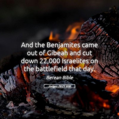Picture 05 - Judges 20:21 BSB - And the Benjamites came out of Gibeah and cut - Bible Verse Picture