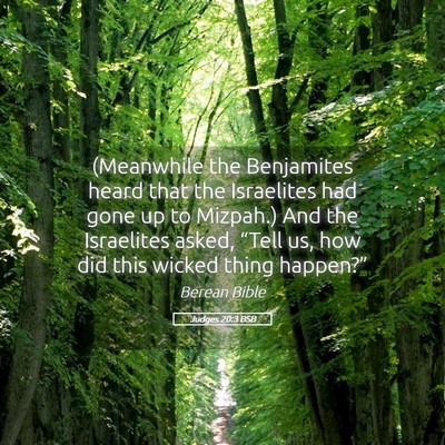 Picture 05 - Judges 20:3 BSB - (Meanwhile the Benjamites heard that the - Bible Verse Picture